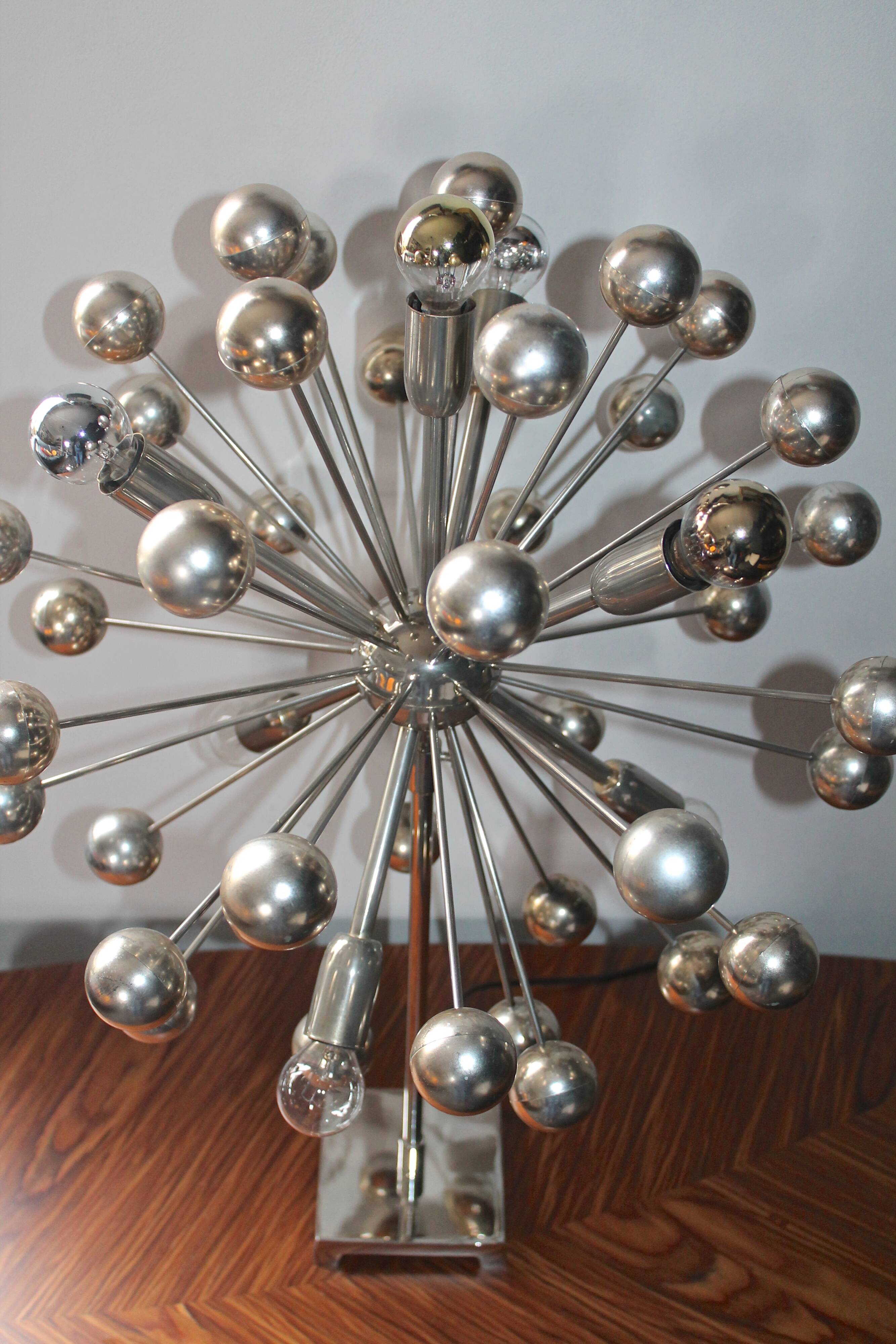 Vintage Sputnik lamp in chrome metal 7 lights