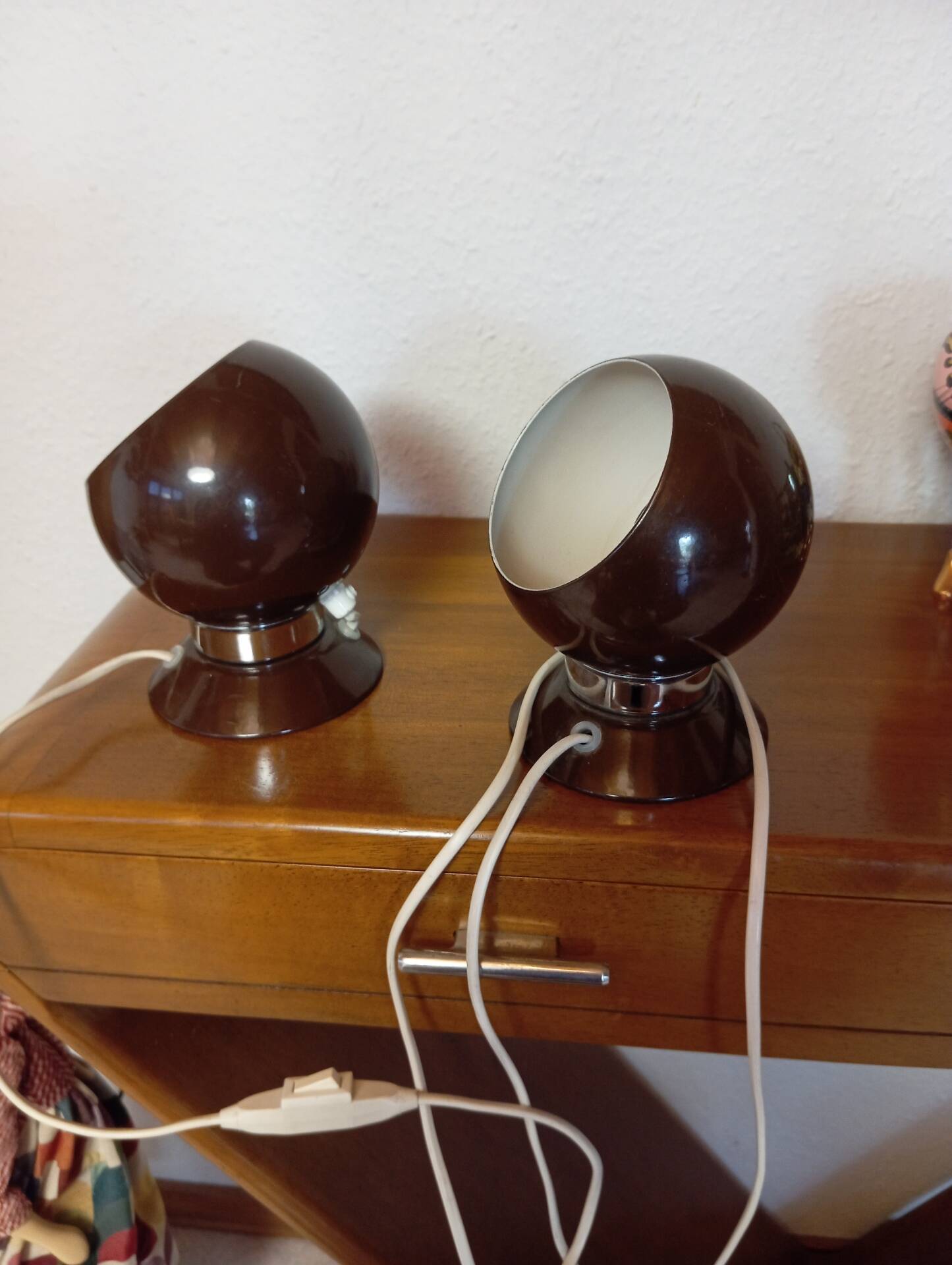 Lampes boule orientables vintage des années 70