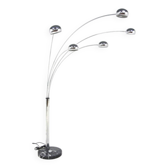 Metal and marble floor lamp, Cottex, Sweden, 1970
