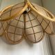 Suspension nacre et rotin vintage