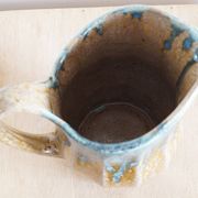 Art Nouveau inspired pitcher in flamed stoneware in the Denbac Rambervillers style