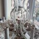 Antique crystal chandelier with 8 lights, 68 x 56 cm