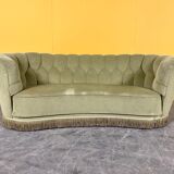 Danish 3 seater banana shaped sofa 1940s