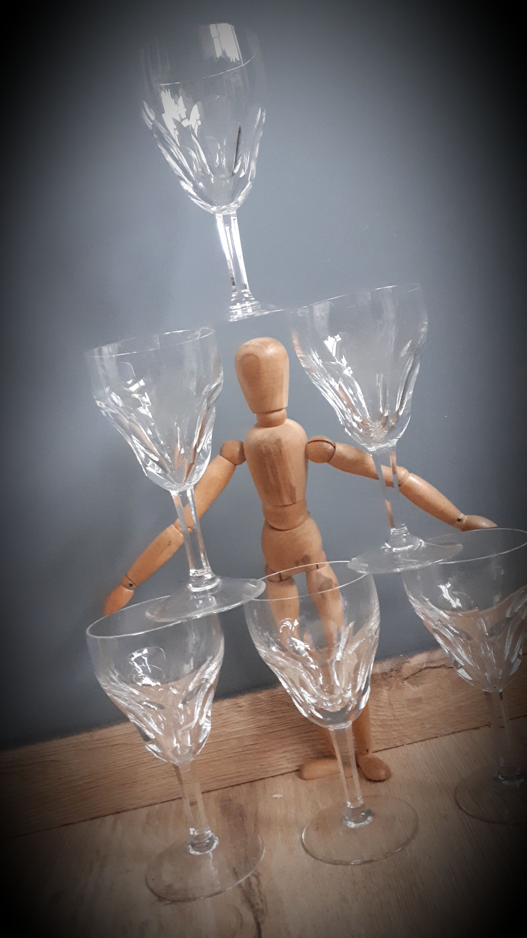 Set 6 crystal walking glasses