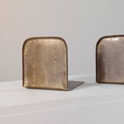 Pair of hand-hammered brass bookends by Hayno Focken