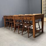 Large antique drapery fabric table