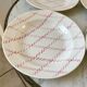 set of 4 hollow plates Badonviller pink rope pattern 30s