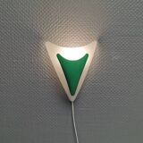 Beautiful and fun wall lamp, in hard pressed white plastic danish 1980s