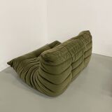 Vintage 2 and 3 seater green velvet togo set