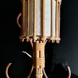 Vintage rattan wall lamp