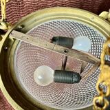Lustre ancien en bronze dore empire col de cygne