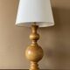 Large old turned wood lamp