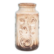Vintage 'uienvaas' from West Germany, retro fat lava flower vase from the 1960s.