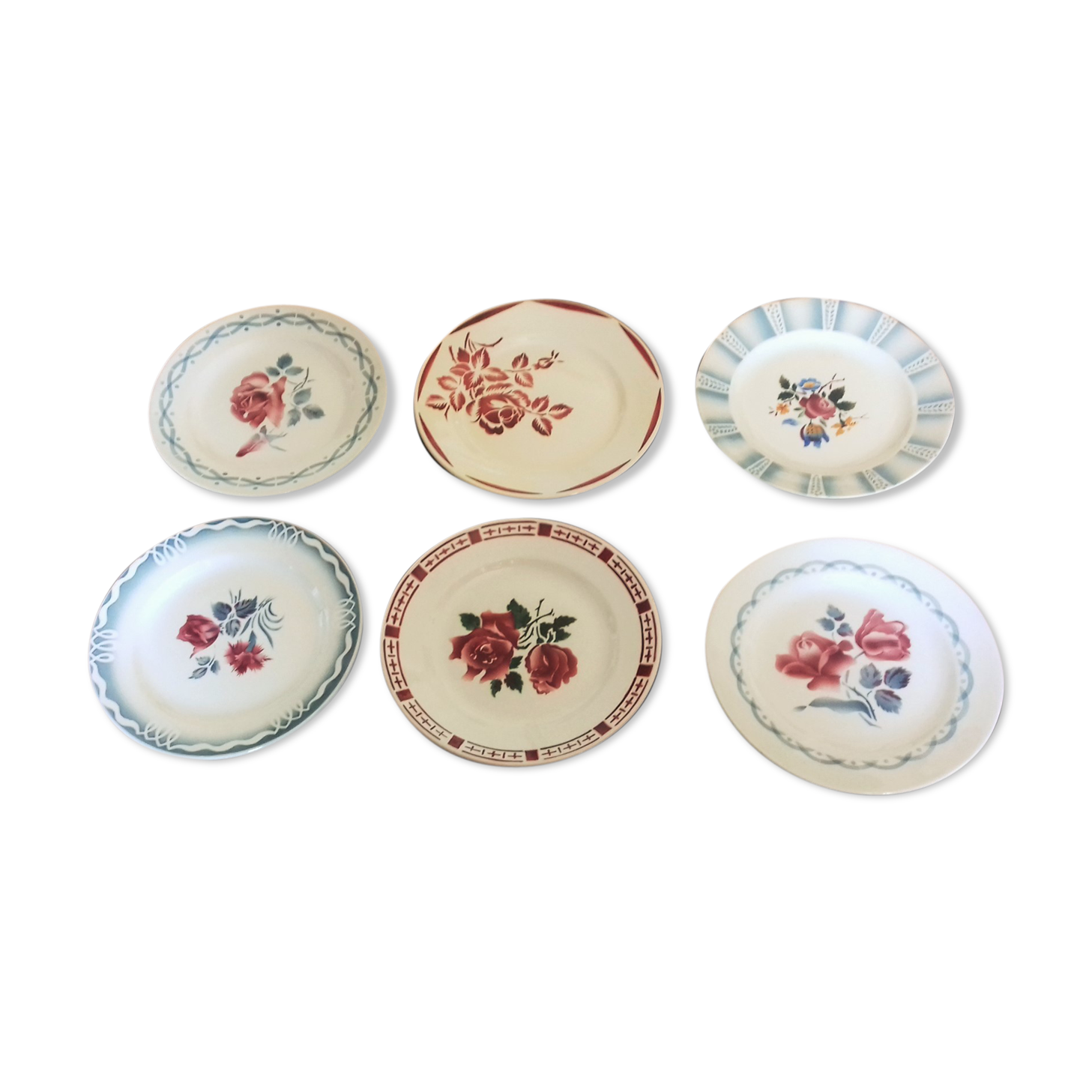 6 plates Digoin Sarreguemines Badonviller Marinette
