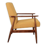 Scandinavian mustard yellow bouclé armchair 1970s by H.Lis