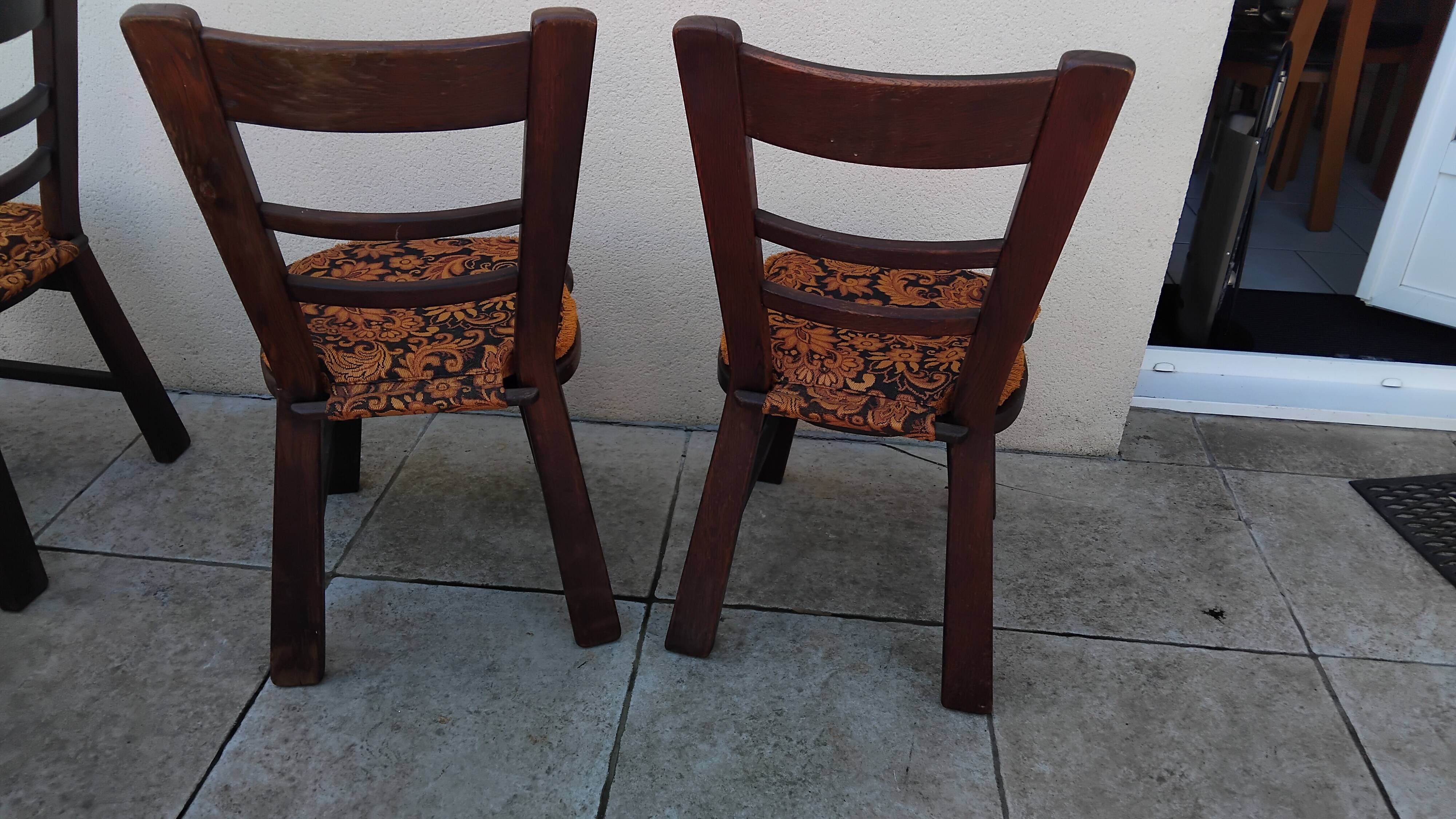 6 vintage brutalist chairs from the 1950s.