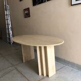 Vintage travertine oval table