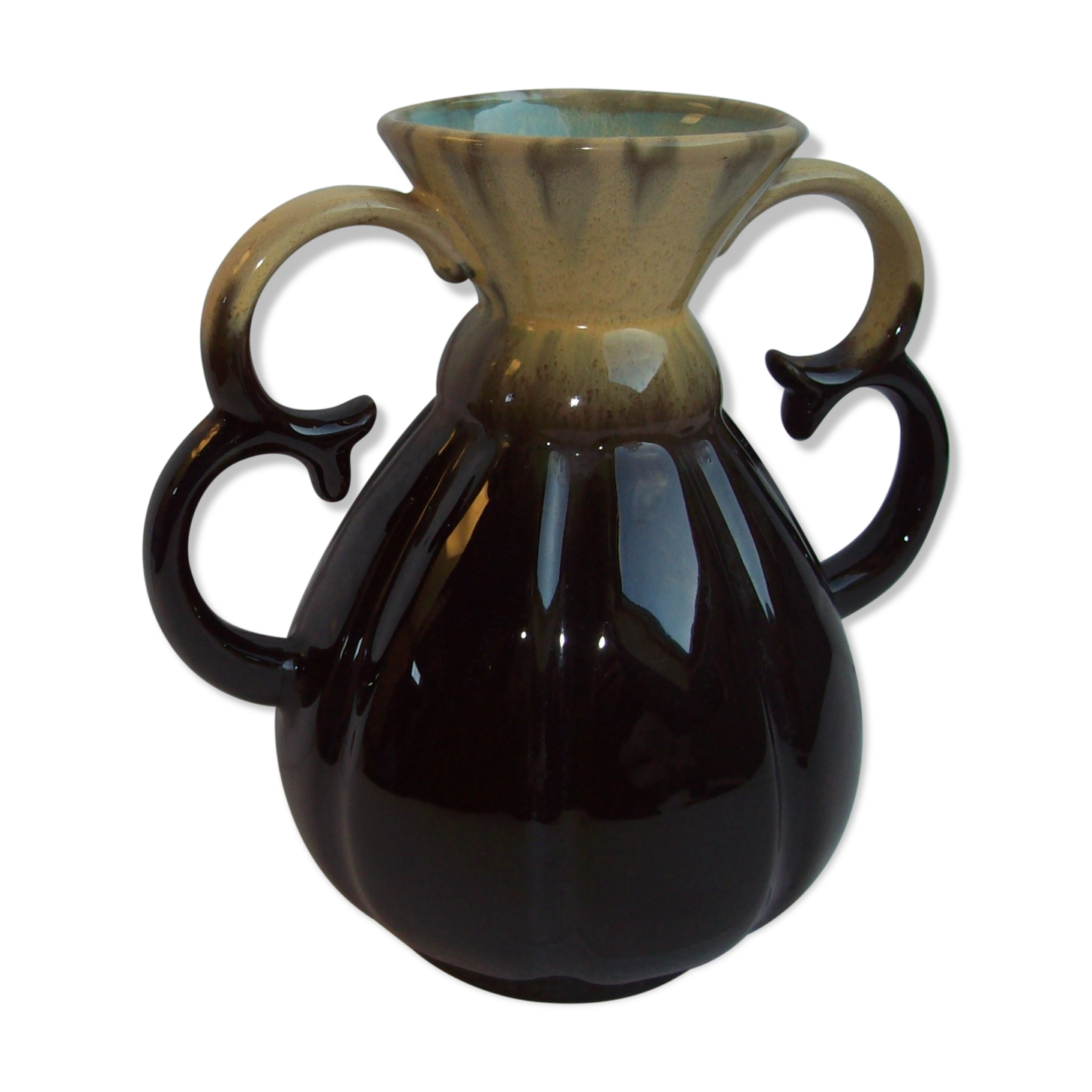 Vase alpho anses doubles grès art déco