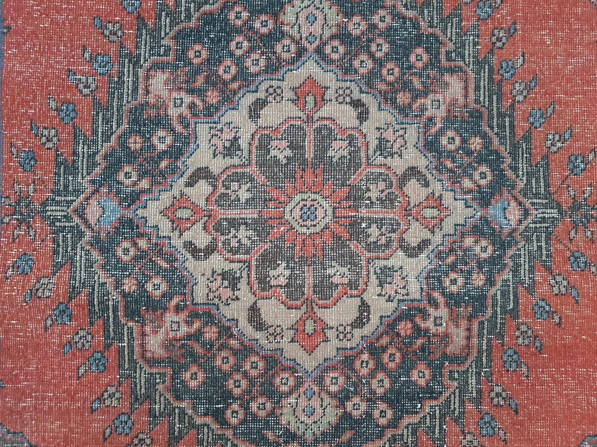 Vintage Turkish hallway rug 102x403 cm