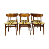 Set of Danish chairs in teak and wool
