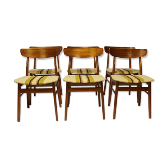 Set of Danish chairs in teak and wool