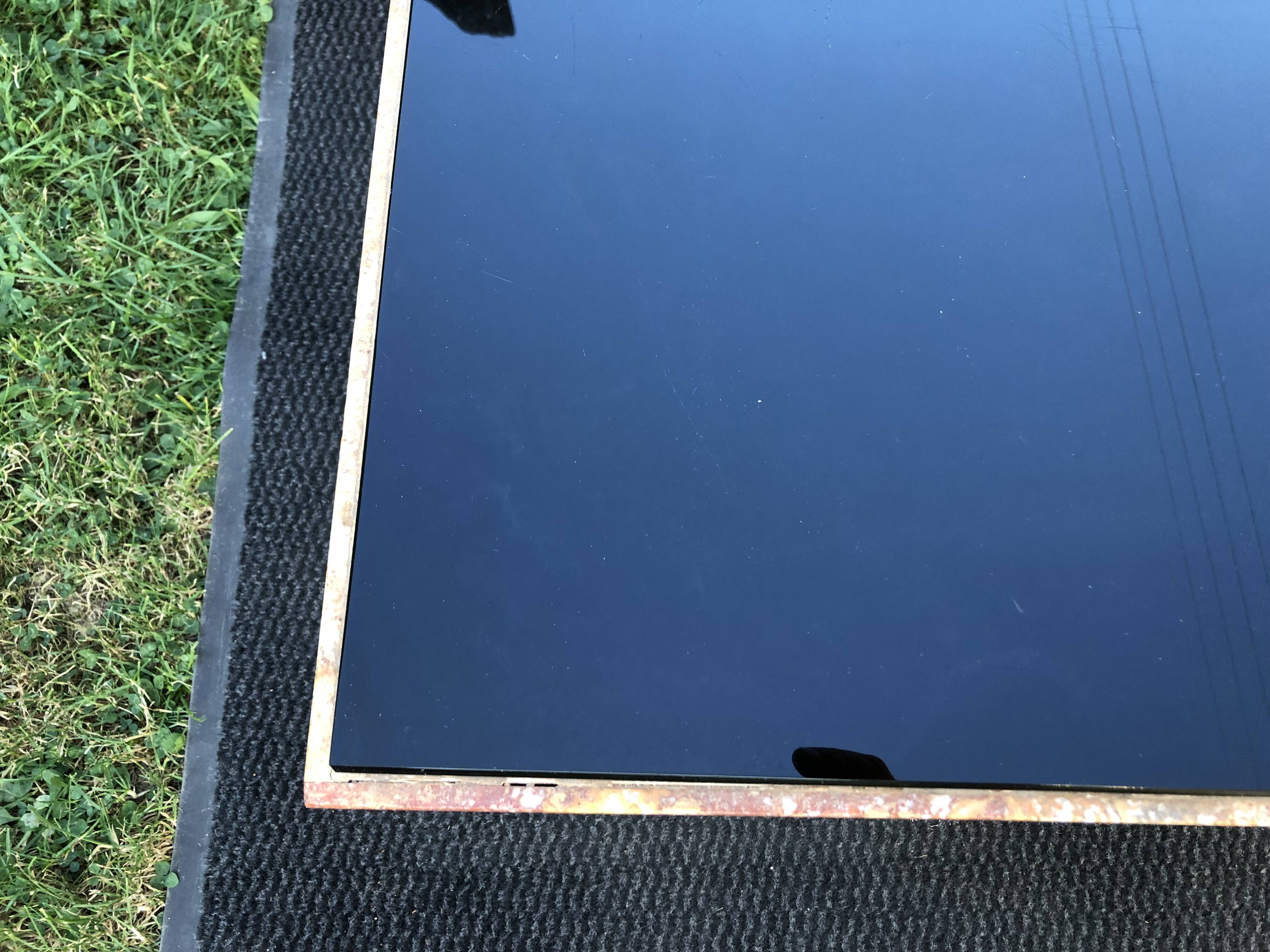 Vintage marble and smoked glass coffee table.
