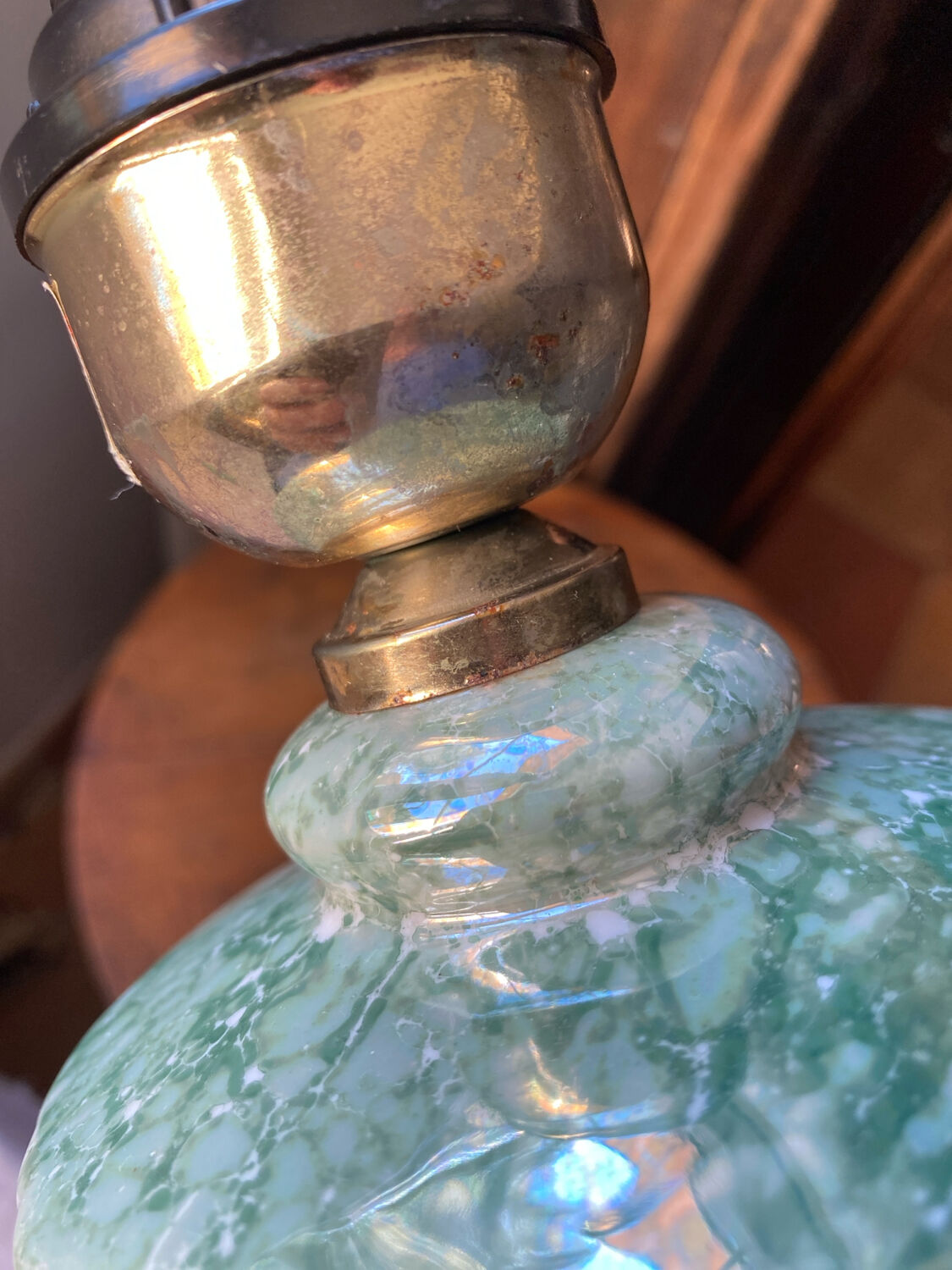 Marbled porcelain lamp base