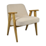 Armchair model 366, Poland, 60s, J. Chierowski, restored, light oak wood