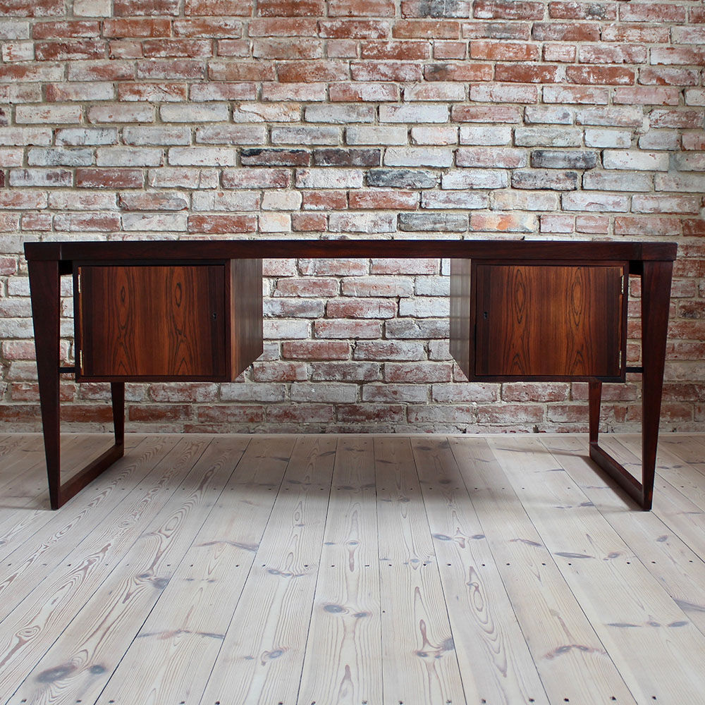 Mid-Century Modern Rosewood Executive Desk by Kai Kristiansen, Model 70, 1950s