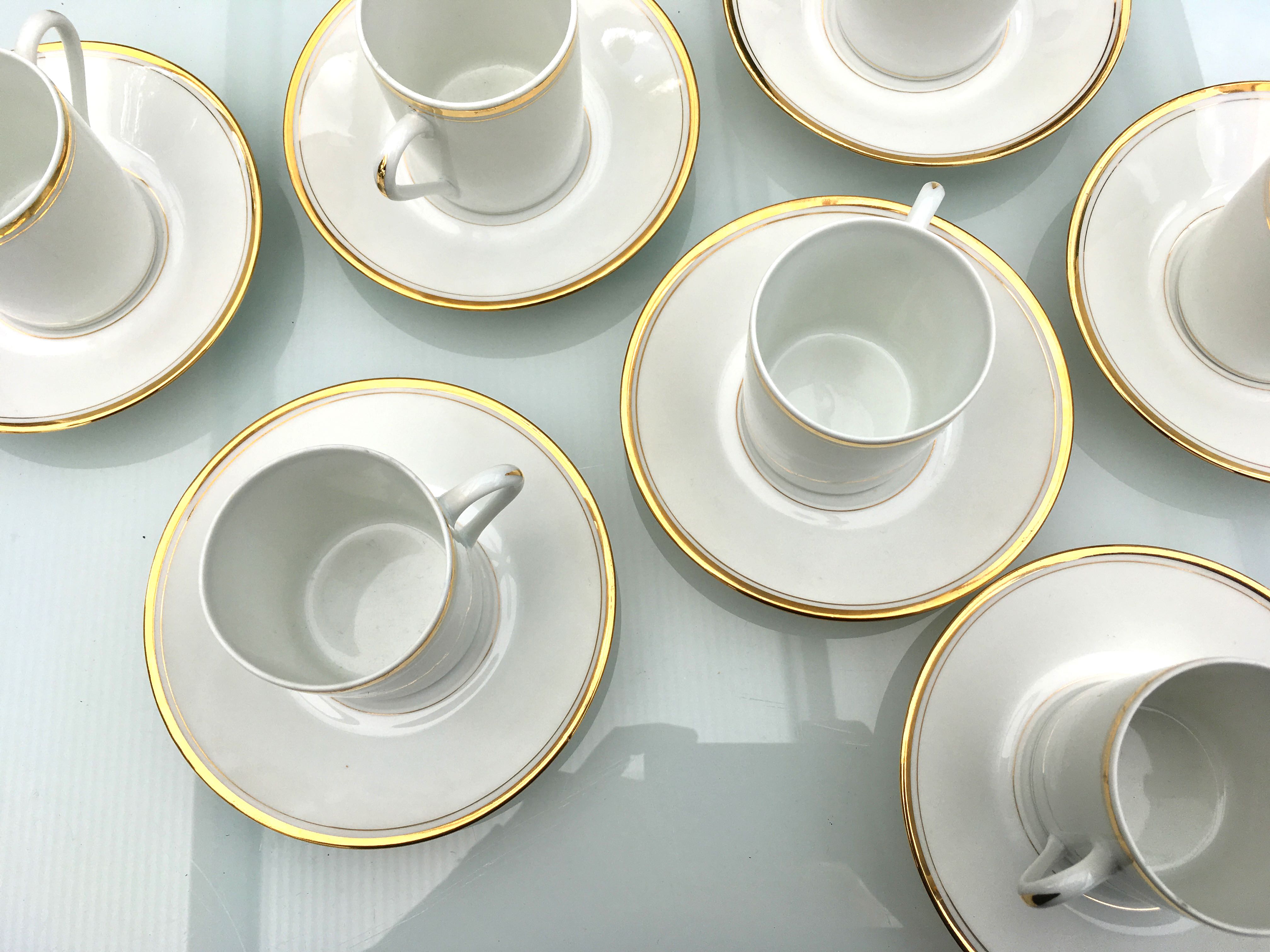 Set de 8 tasses à café en porcelaine de Sologne