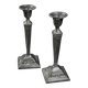 Pair of Neoclassical Victorian Silver Plated Candlesticks