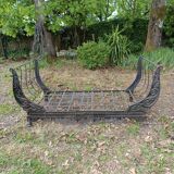 Bench, cast iron daybed, late 19th - early 20th century