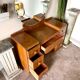 7-drawer wooden dressing table with beveled mirror 1950s