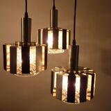 Vintage waterfall lamp with heavy glass lampshades