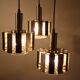 Lampe cascade vintage avec de lourds abat-jour en verre