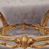 Console de style louis xv sur quatre pieds - bois laqué - 19ème