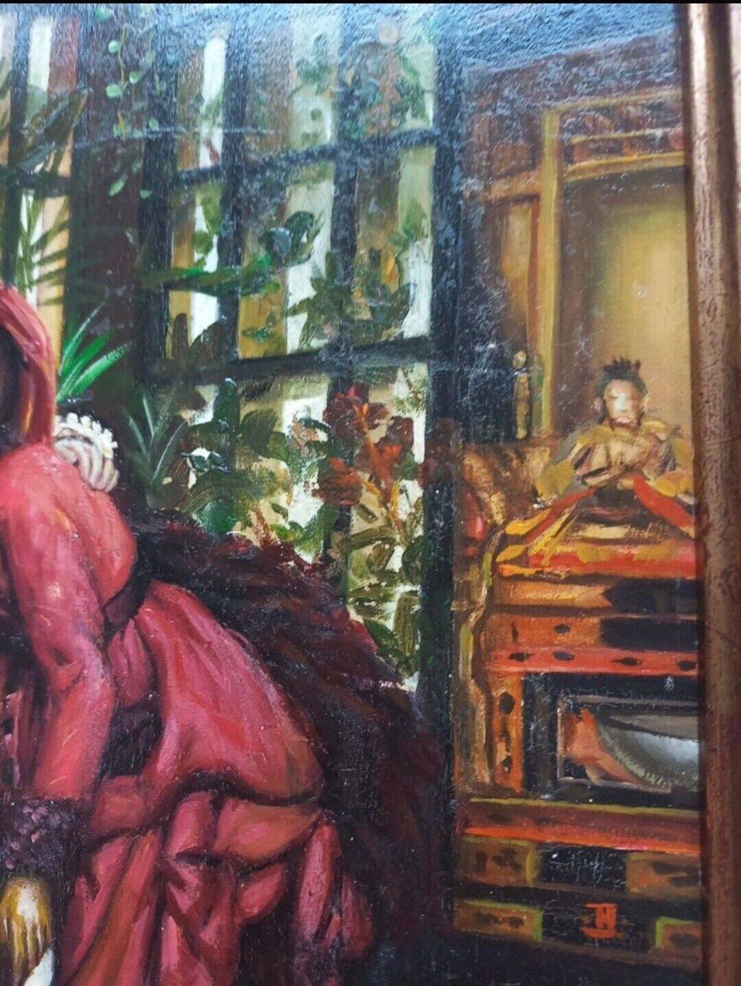 Huile sur panneau. Portrait de femmes. 20ième siècle.