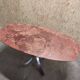 Oval dining table in red marble alicante techno