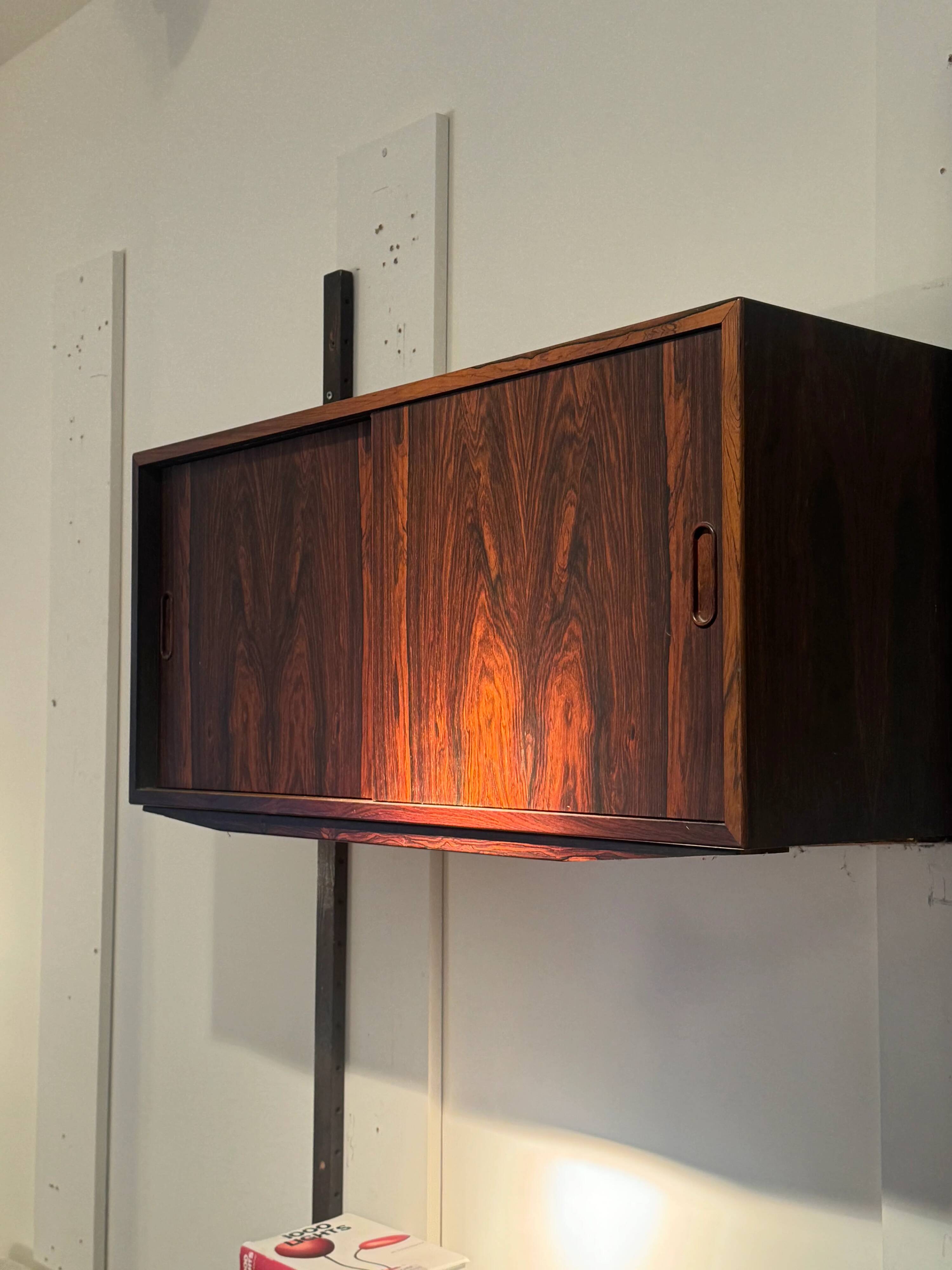 Vintage Scandinavian suspended bookshelf in rosewood (1 linear metre)