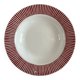 Assiette creuse Digoin Sarreguemines - modèle 9592 rayures rouge borde