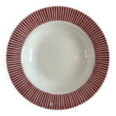 Assiette creuse Digoin Sarreguemines - modèle 9592 rayures rouge borde