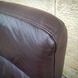 Pair of Scandinavian leather armchairs and ottoman, Ekornes, Norway, 1970s