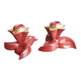 burgundy and gold candle holders
