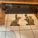 Pair of chenets "dog"