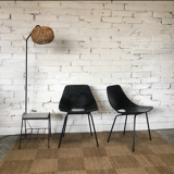 Pierre Guariche leather tonneau chairs, Maison du monde edition circa 2010