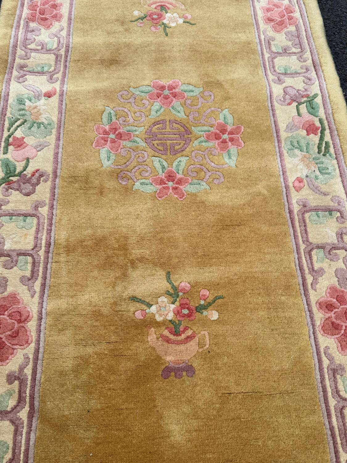 Pair of vintage Chinese pure wool rugs. Beijing, circa 1950