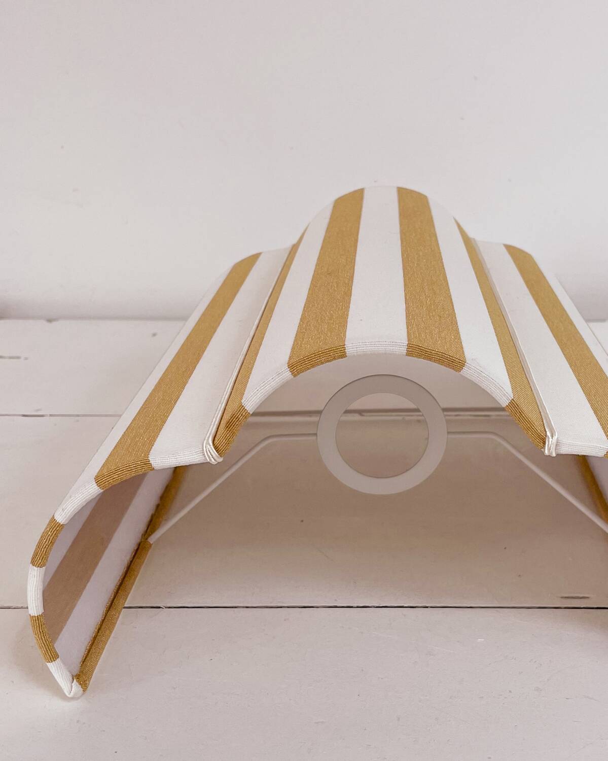 Yellow striped fabric wall light