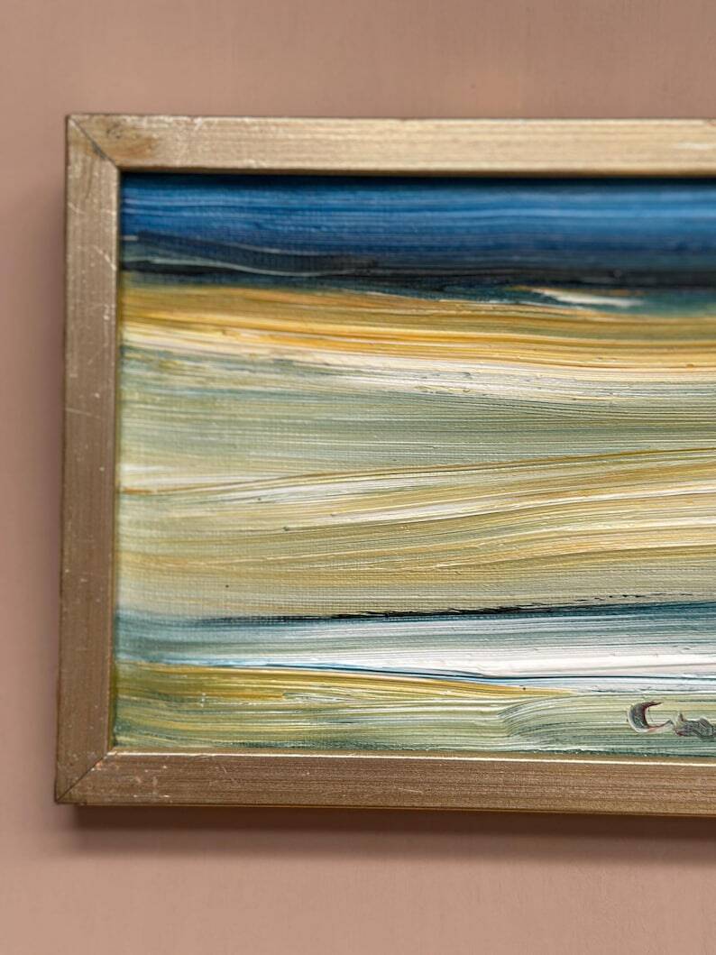 Mid-Century Swedish Oil on Canvas – "Abstract" by Curt Agge, Framed
