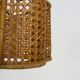 Old rattan and cane pendant light. Vintage 60s 70s