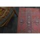 1970s Vintage Turkish Handmade Wool & Cotton Pink Runner Rug 76x344